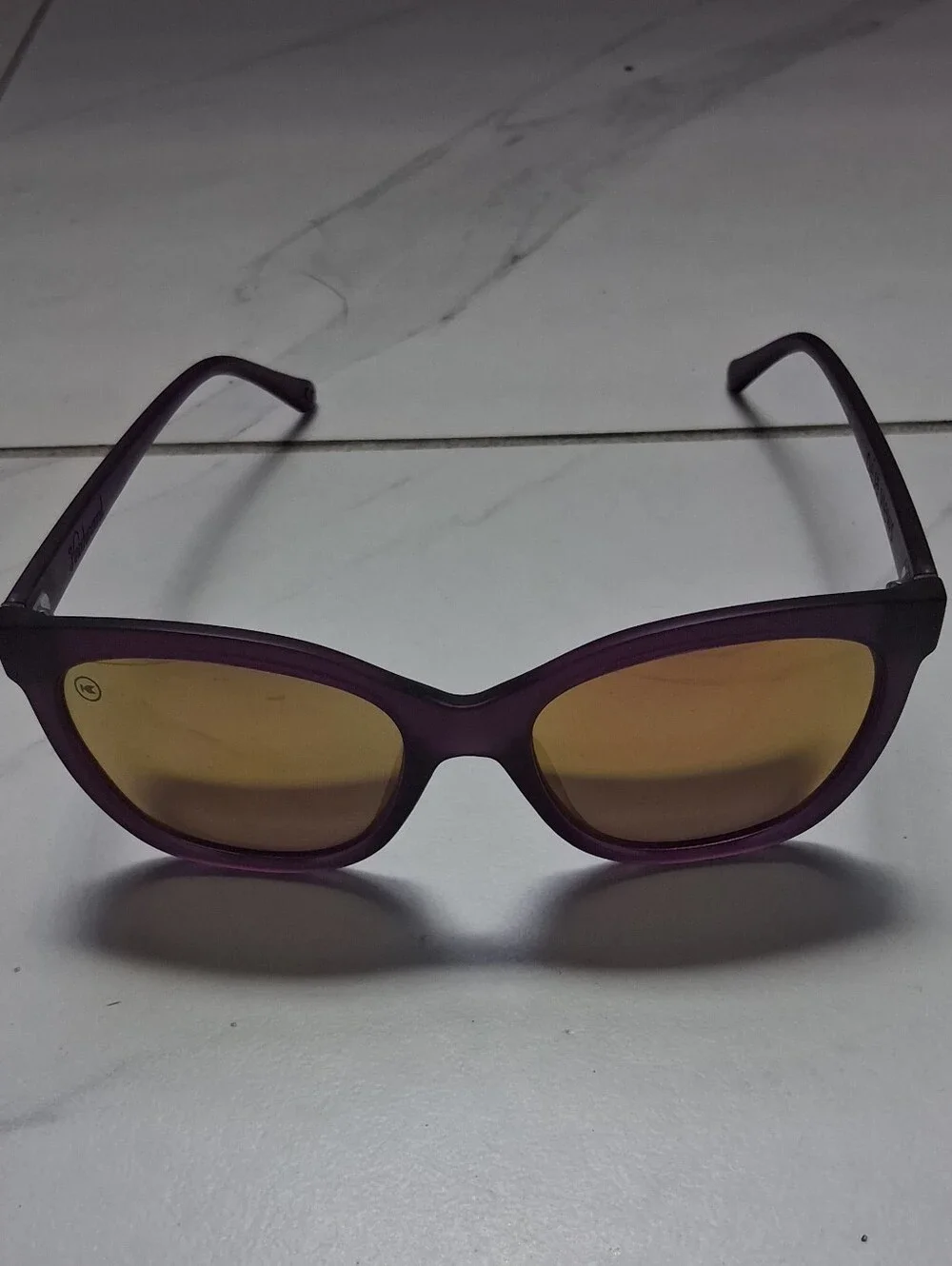 Kensie Purple Frame Sunglasses with Rose-Gold Mirror Lenses